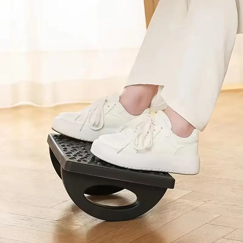 Rocking Under Desk Foot Stool Textured Massage Pad Non Slip Base Ergonomic Support Ease Leg Tiredness For Home Office