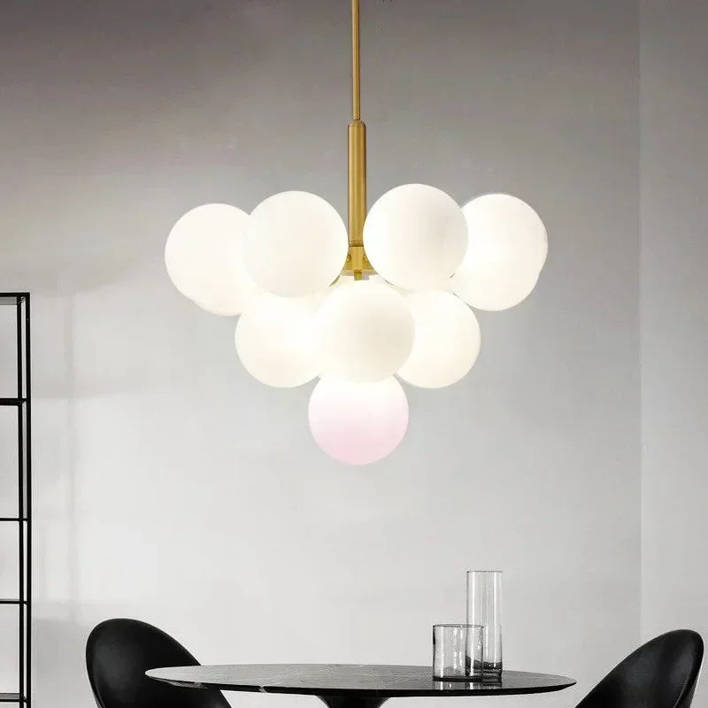 Modern Luxury Glass LED Pendant Lights for Restaurant Kitchen Room Desks Chandelier for Bedroom Home Decor Hanging Lamp Fixture