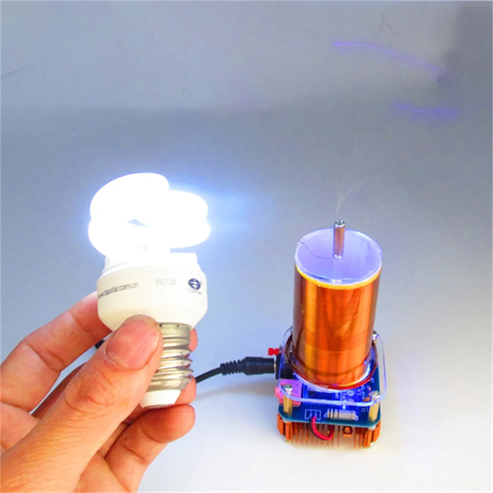 Mini bobina Tesla de 15W, altavoz de Plasma, generador de arco Tesla, transmisión inalámbrica, DC 15-24V, Kit electrónico DIY