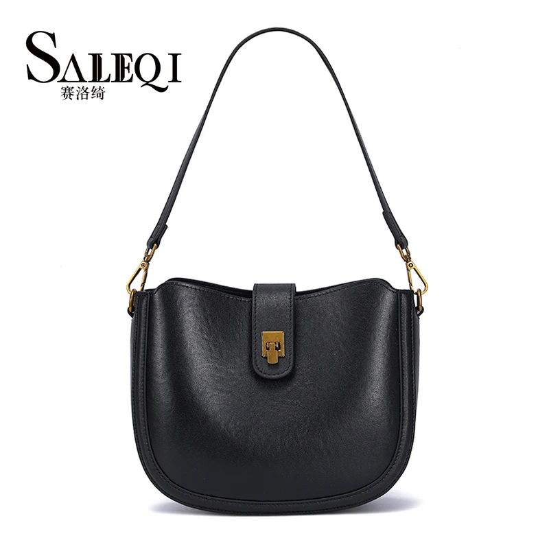 

Женская сумка через плечо из натуральной кожи, роскошная дизайнерская брендовая женская сумка из воловьей кожи, женская сумка в форме полумесяца, новинка высокого качества