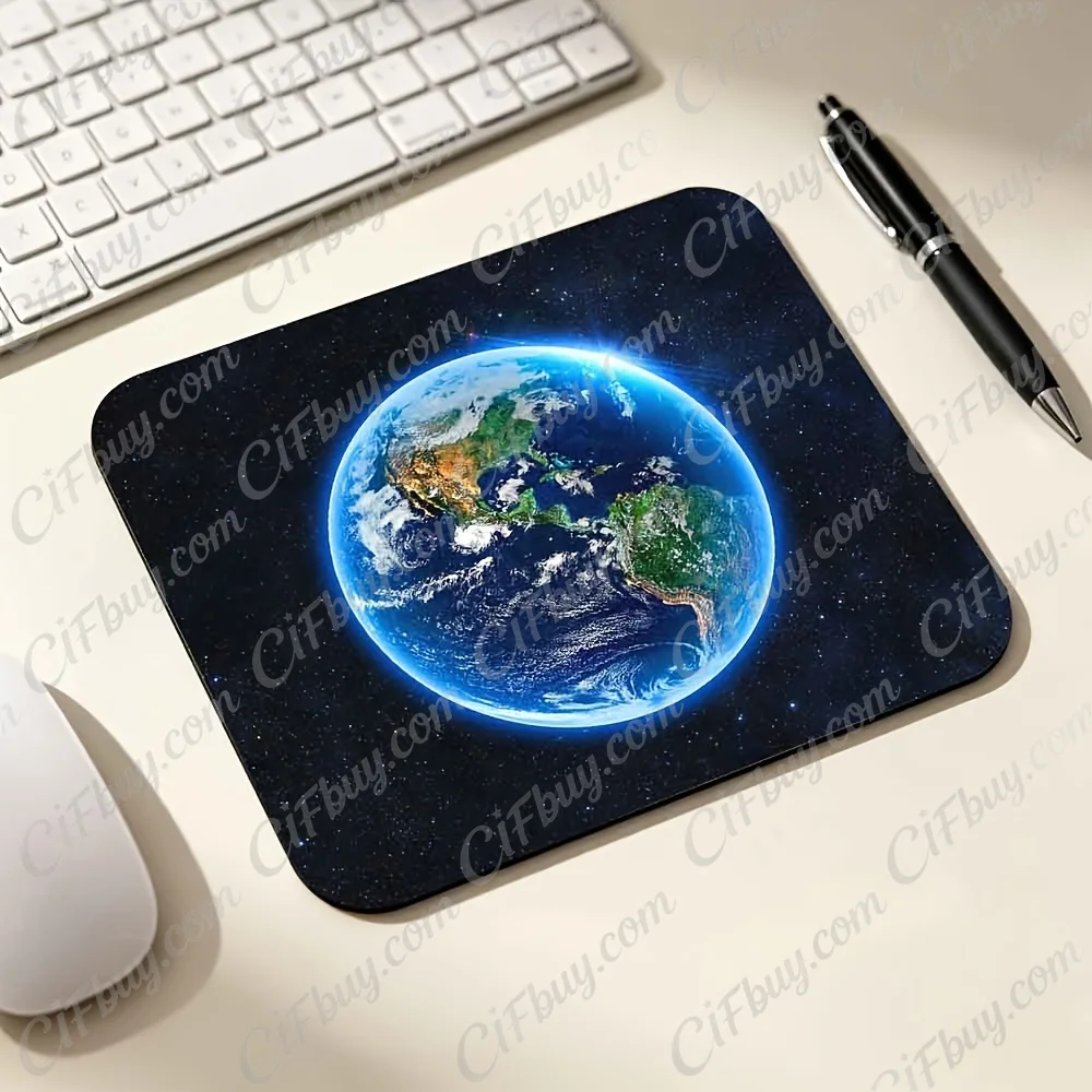 CIFbuy Mouse Pad Small Earth Space Universe Planet View Print Smooth Cursor Precise Tracking Non-Slip Gaming Office Home Laptop