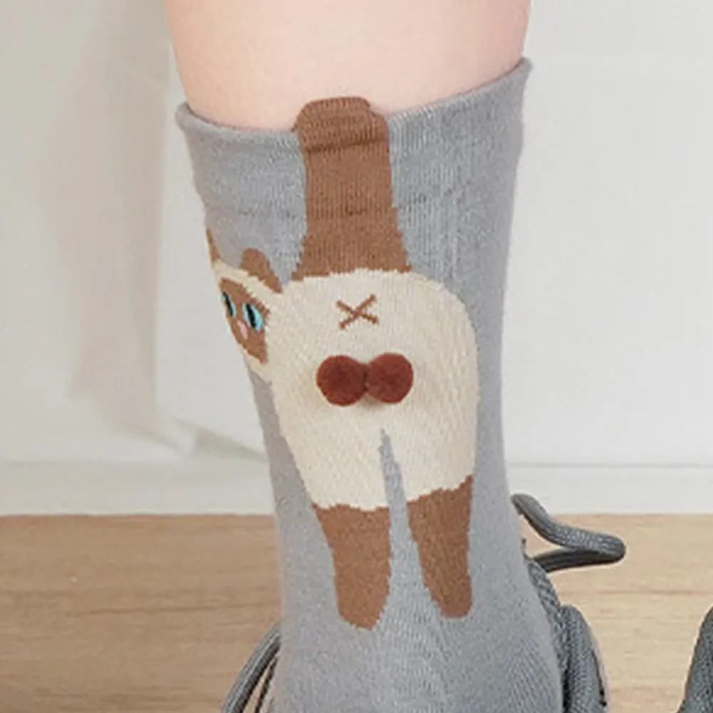 

Funny Cotton Socks with Balls Cartoon Animal Socks Breathable Soft Cotton Socks Novelty Gifts for Cat Lovers