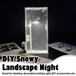 Handmade Snow Scene Night Light Desk Light Christmas Gifts DIY Crafts Snowy Night Lamp Decor Night Street Lamps for Kids