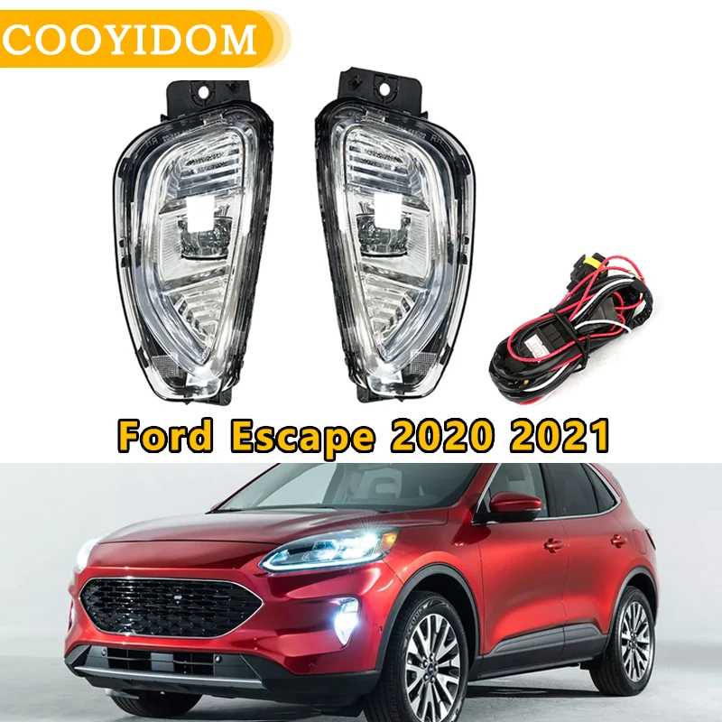 

LED Fog Lights For Ford Escape 2020 2021 Parts Fog light Assembly Headlight Fog lights Daytime Running Light Car Accessories