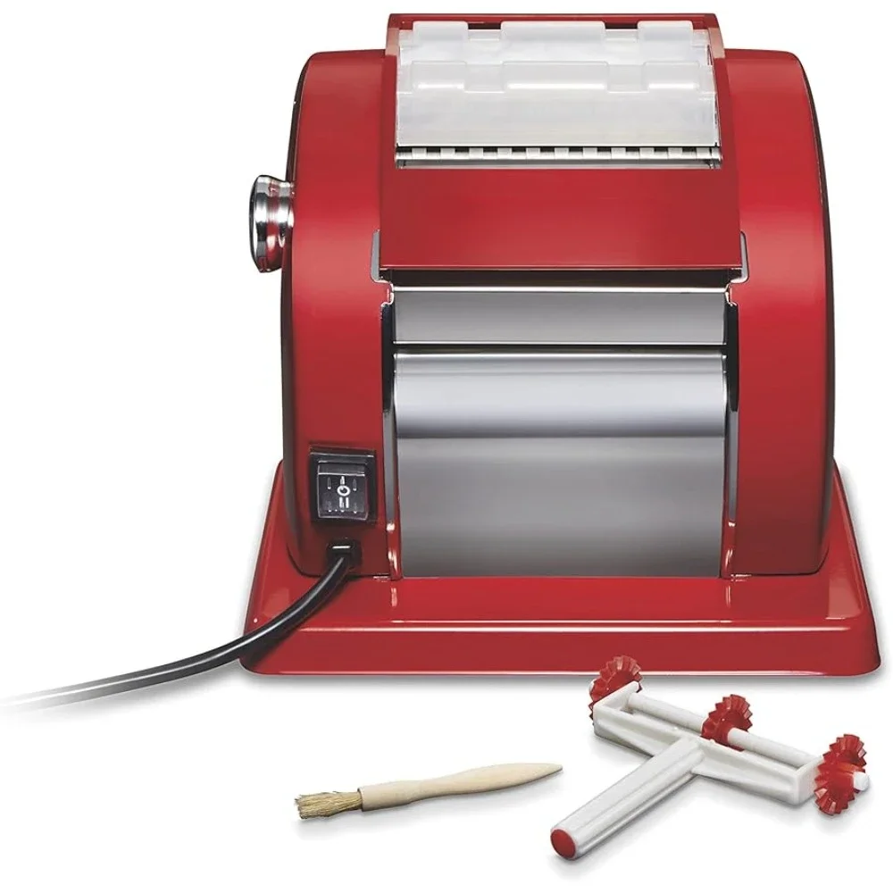 Manual Dough Laminator Cleaning Brush Dough Stretching Machine Makes 6” Wide Sheets Cutting Wheel Red