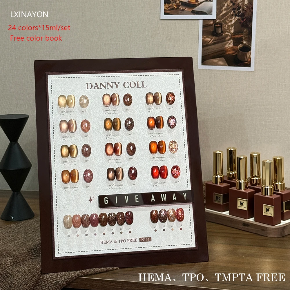 Autumn Cat Eye Gel Nail Polish Set Brown Earth Warm Coffee Colors Varnish UV Soak Off Long Lasting Great Coverage Wholesale 15ml