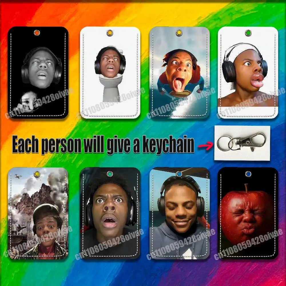 I-IShowSpeed Śmieszne Etui na Karty ID Kredytowe Bankowe Karty Wodne Pokrowiec Ozdobny Torba Brelok do Kluczy