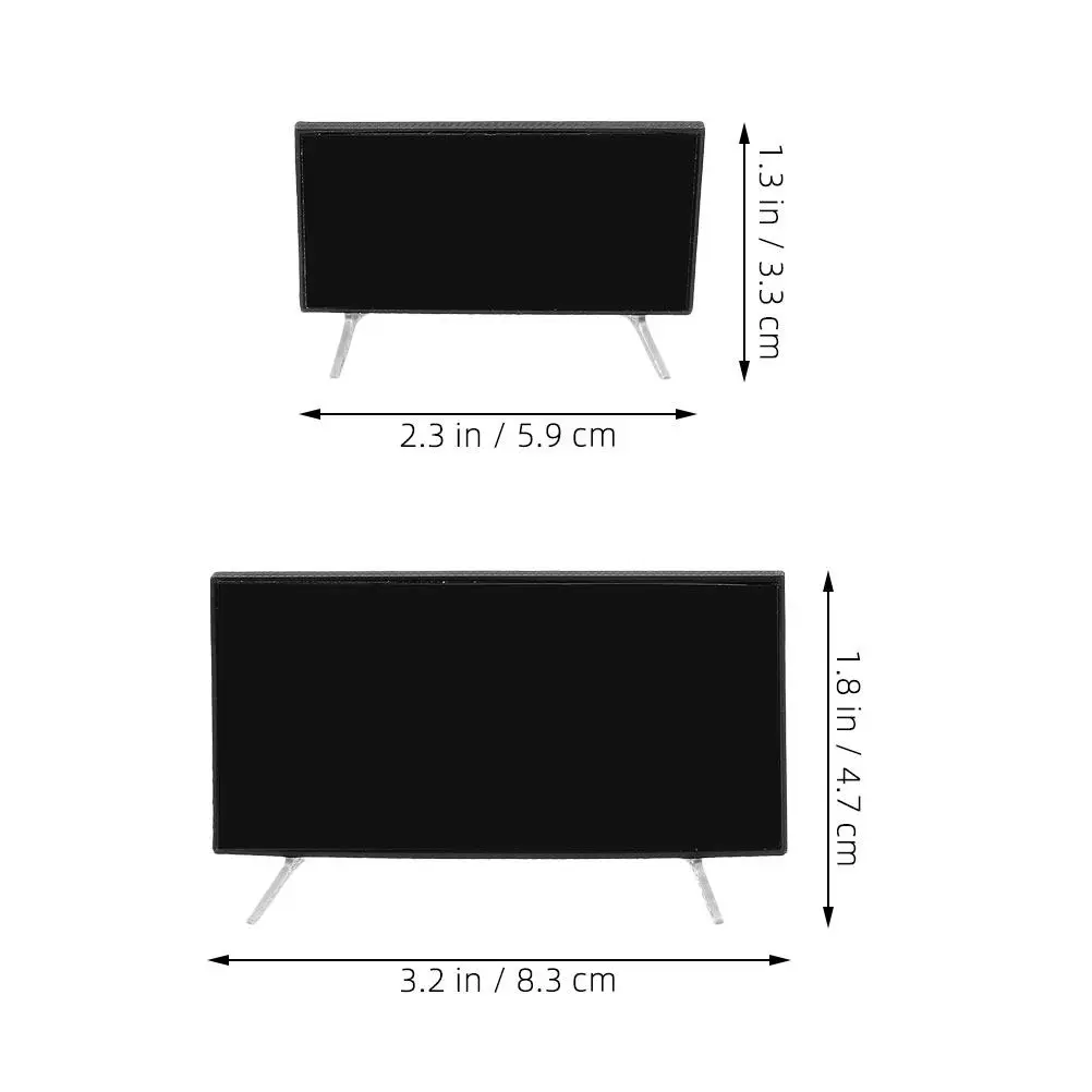 4Pcs Mini Tv Screen For Dollhouse Living Room Christmas Stocking Stuffers Miniature Scale Simulation Small Monitor