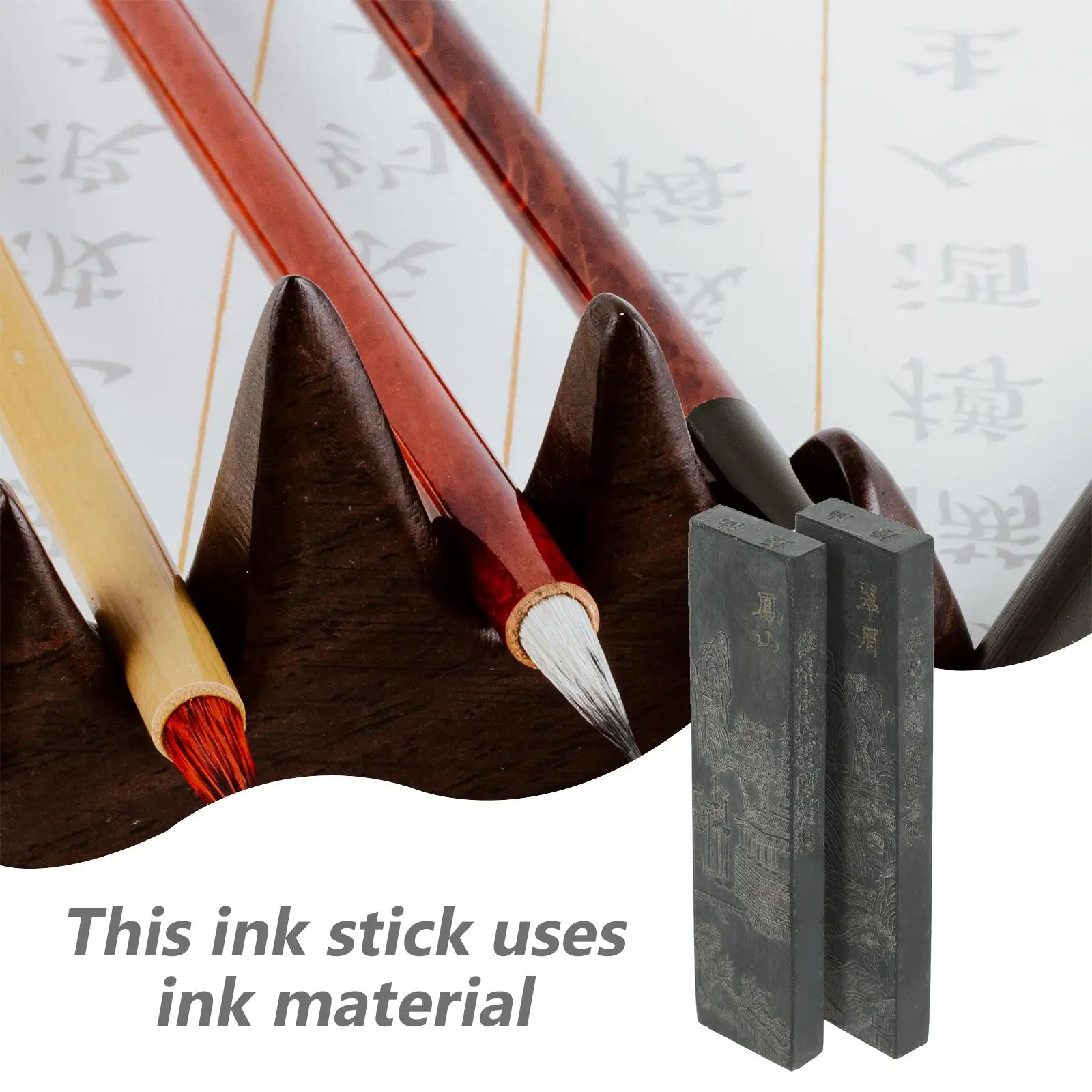 2 Pcs Calligraphy Ink Stick Black Pad Block Stamp Refill Student Stationery Traditional Handmade Chinese Drawing Painting