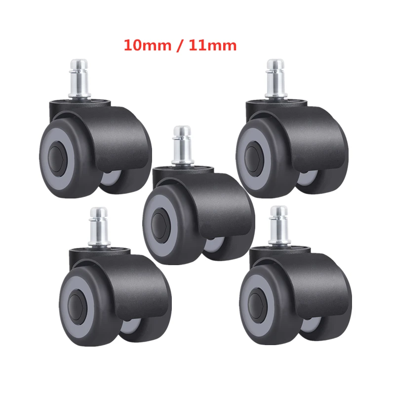 

5 Pcs/Lot 2-inch 10mm/11mm Tpr Mute Double Caster Furniture Circlip Pulley Office Chair Universal Wheel Source Factory