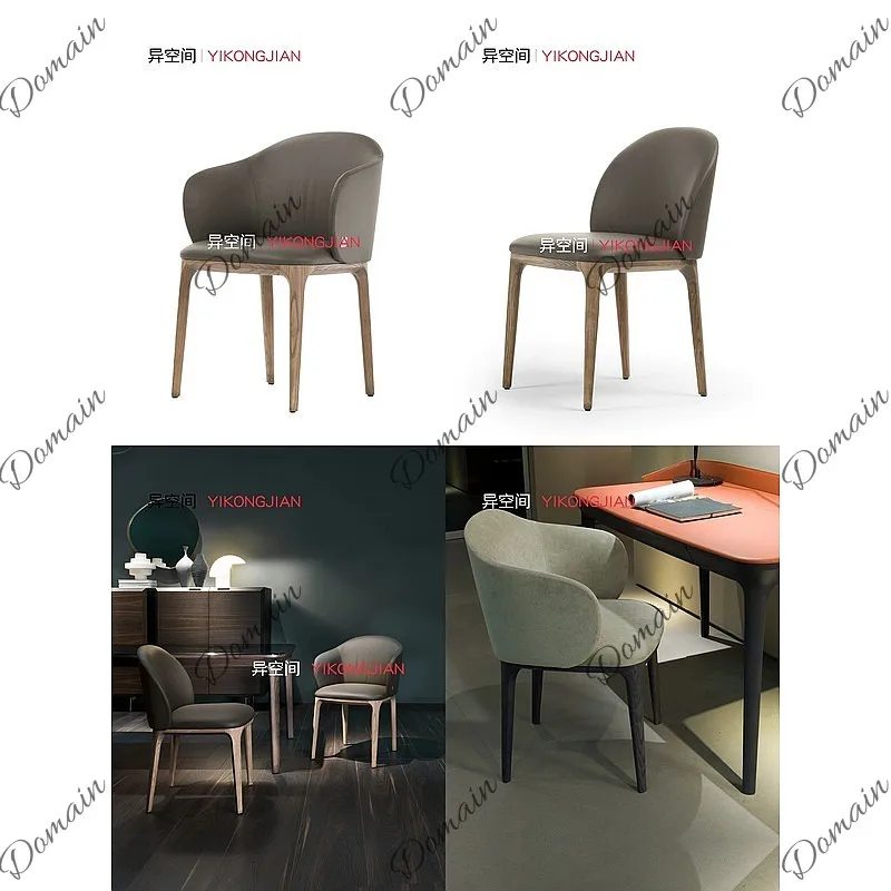 Italian Minimalist Solid Wood Dining Chair Modern Simple Home Designer Hotel Restaurant Back Chair