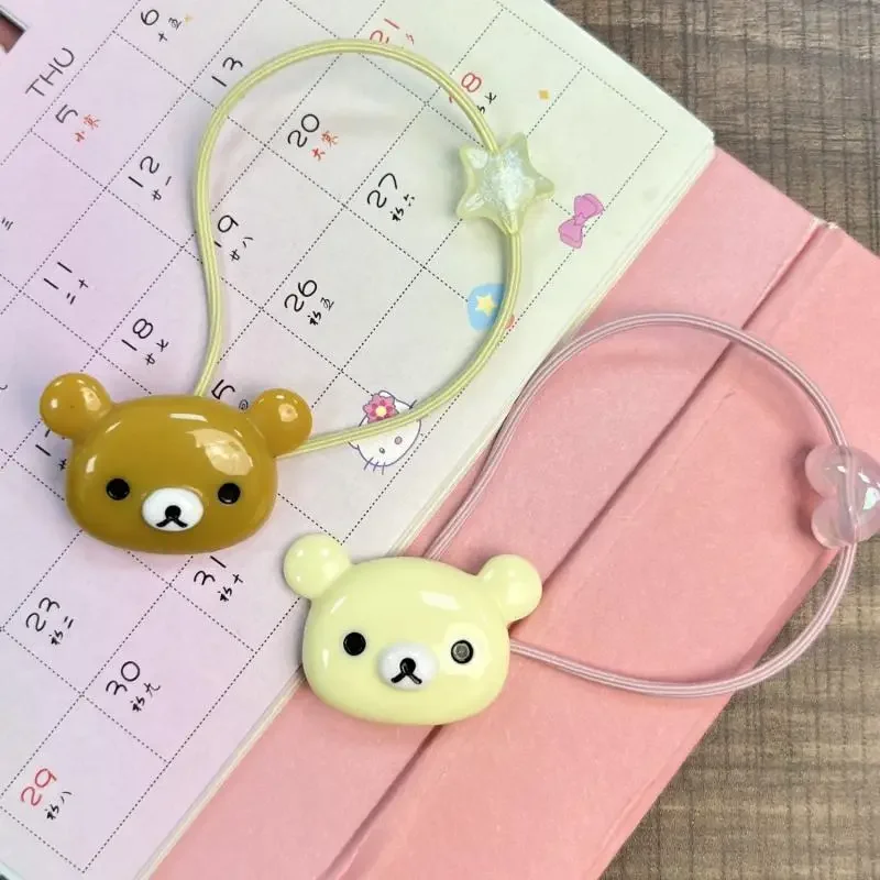 Kawaii Cartoon Rilakkuma Hair Loop Accessories Sweet Cute Girl Creative Hairbands Ornaments Children Festival Gifts Peripheral