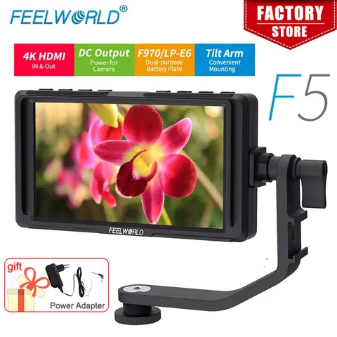 FEELWORLD F5 प्रो टच स्क्रीन DSLR फील्ड मॉनिटर 4K HDMI 5.5 इंच फुल HD 1920x1080 LCD IPS DSLR मॉनिटर कैमरा स्टेबलाइजर के लिए 8 best sales फीलवर्ल्ड f5 - №7