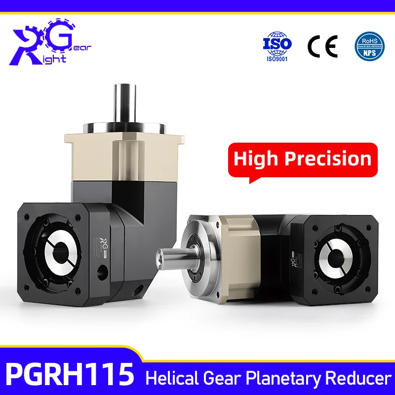 PGRH115 1KW 1.5KW Servo Motor High Precision Spiral Right Angled Planetary Gearbox Helical 90 Degree Gear Planetary Reducer