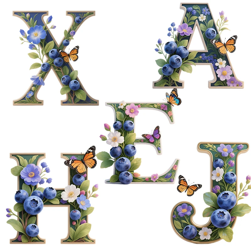 Three Ratels CAB111 Cute Blueberry Alphabet Art Stickers for Home Decoration Celebration decals Motorcycle and car decals