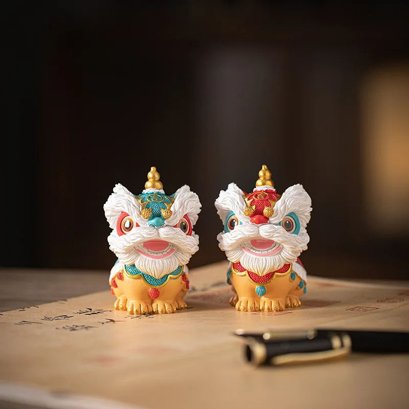 Creative Lion Dance Lucky Ornament Chinese Style Gift Foshan Souvenir Birthday Present Premium Companion