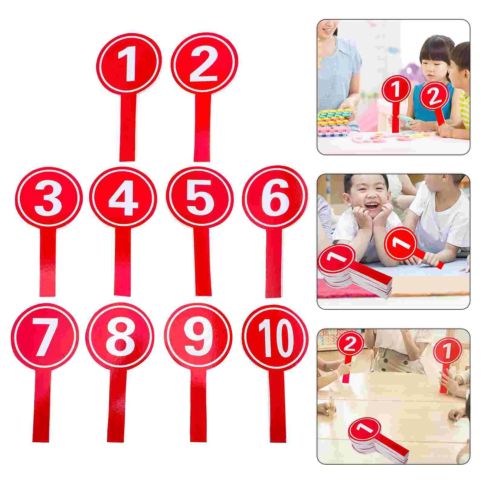 

10 A Number Plate Practical Score Boards Voting Scoreboards Handheld Handle Paddles for Whiteboards