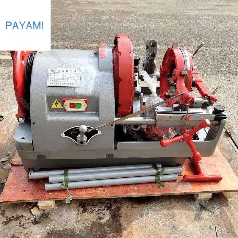 Portable Electric Steel Pipe Nipple Threader Small Convenient Motor-Based Threading Machine