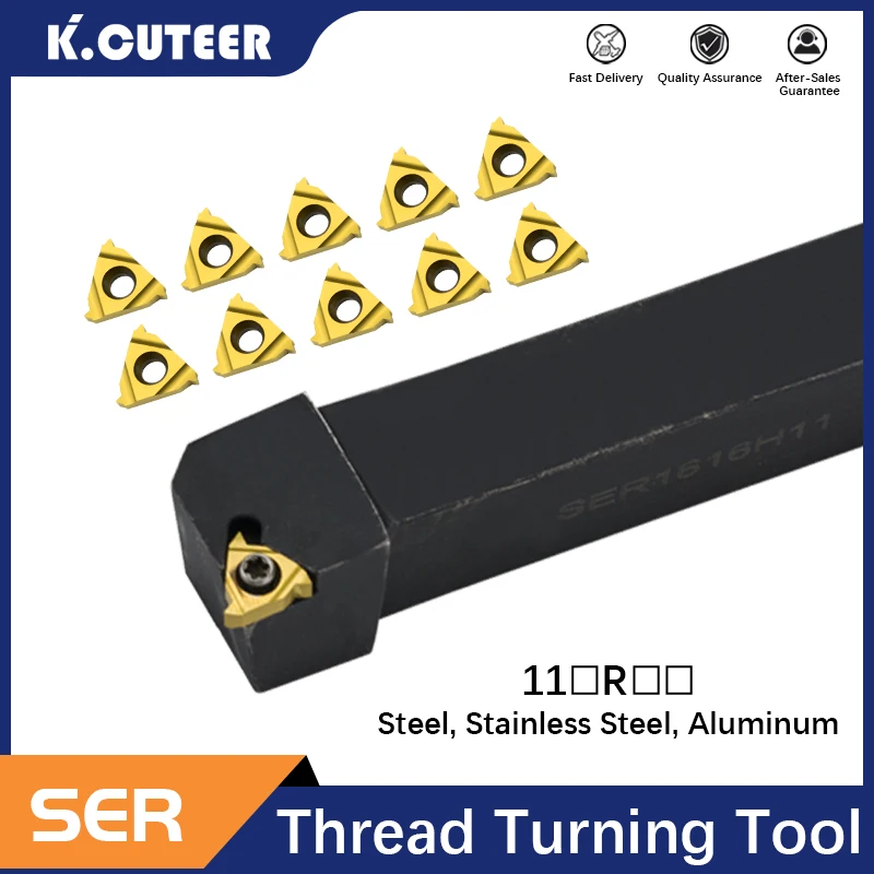 SER1010H11 SER1212H11 SER1616H11 External Thread Turning Tools Lathe Cutter 11ER Carbide inserts CNC Holder