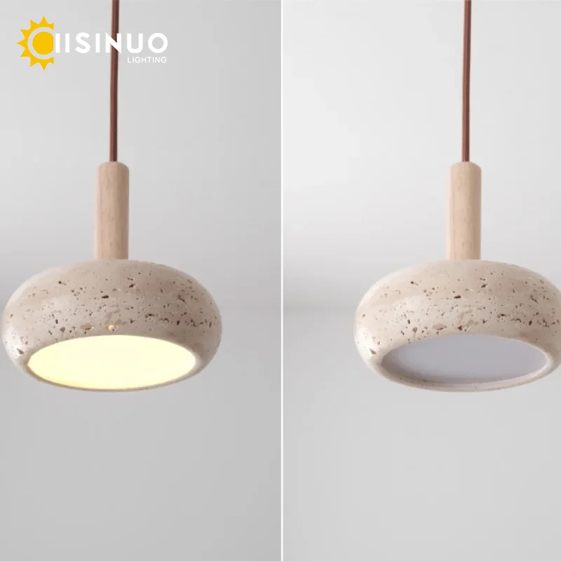 Lampa wisząca w stylu wabi-sabi, żółty kamień jaskiniowy, kremowy styl wiatru, LED, retro, do sypialni, restauracji, kuchni, baru, dekoracja domu.