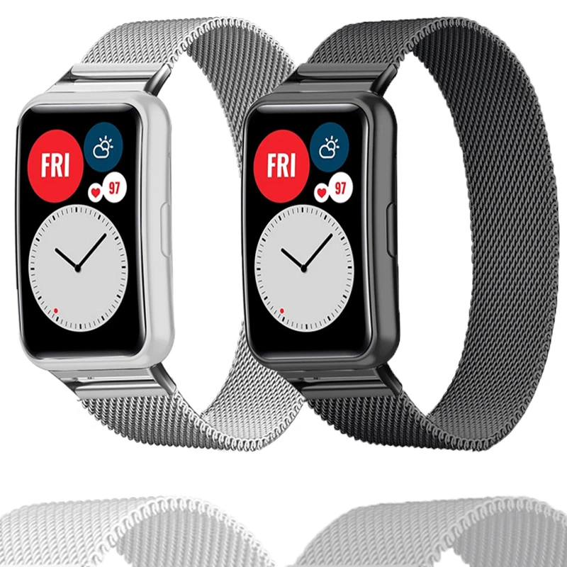 

Magnetic Loop Band For Huawei Watch Fit Strap Accessories stainless steel belt metal smartwatch bracelet huawei watch fit strap