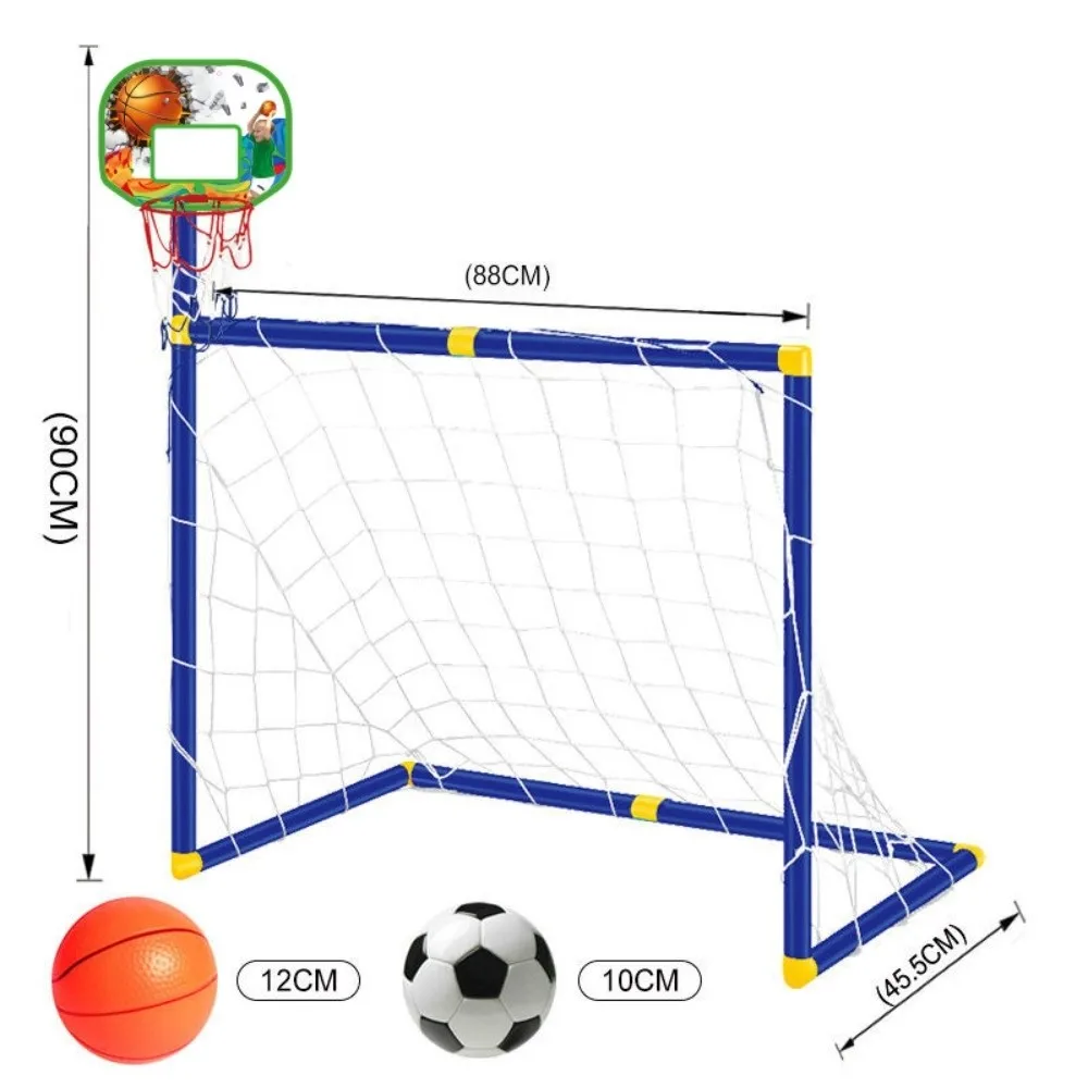 

New 2-in-1 Football Gate Large Size Detachable Basketball Stand Children Size ABS Sports Set Indoor Outdoor Use