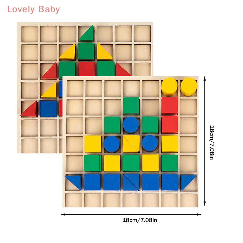 Drewniane Kreatywne Klocki Puzzle Dla Dzieci Montessori Dopasowywanie Kolorów i Kształtów Wczesna Edukacja Zabawki Edukacyjne Gra Rozwijająca Inteligencję Dzieci