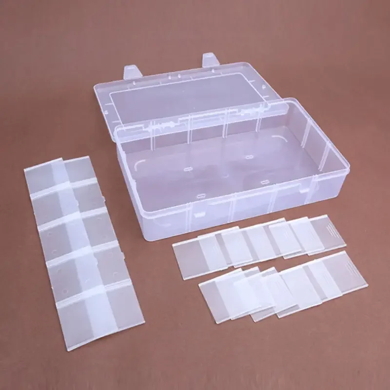 Picture 4: A transparent container with 15 cells adjustable storage box, large capacity storage box, art supplies