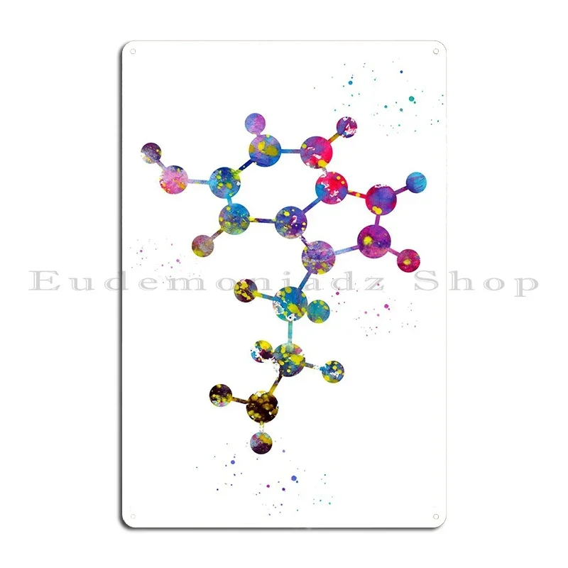 Serotonin Molecule Metal Signs Poster Club Vintage Cinema Designs Tin Sign Poster