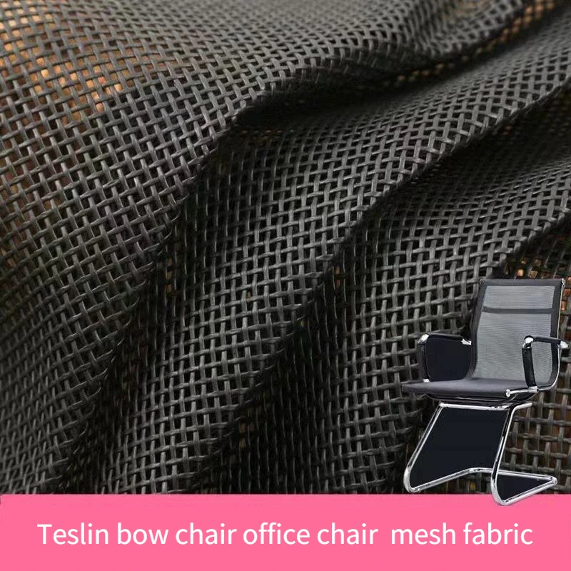 

Textilene Mesh Fabric By The Meter for Office Chair Outdoor Table Sunshade Curtain Diy Sewing Cloth Wearable Durable Plain Black