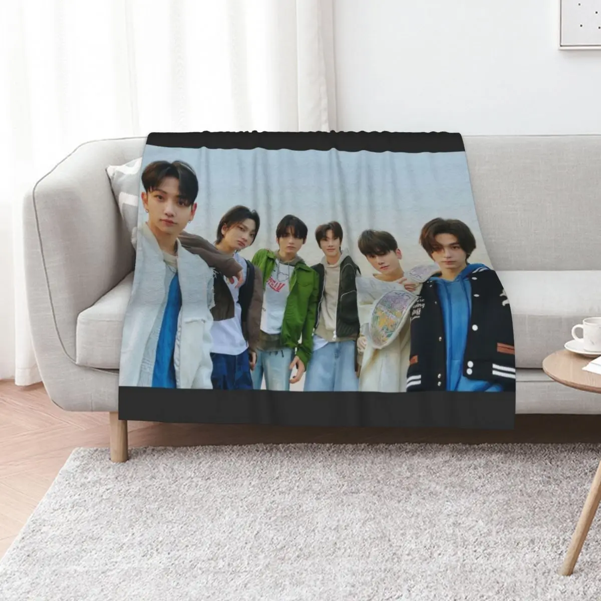 

BOYNEXTDOOR black and white hot sexy concept kpop boy group members poster JAEHYUN, SUNGHO, RIWOO, TAESAN, LEEHAN, Throw Blanket