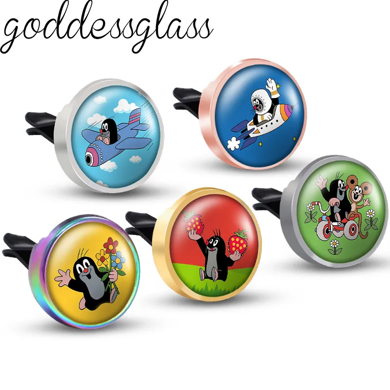 Krtek The Mole Story kret Animal Friends Photo Aromatherapy Car Decoration Clip Perfume Locket Fittings Oil Scent keychain
