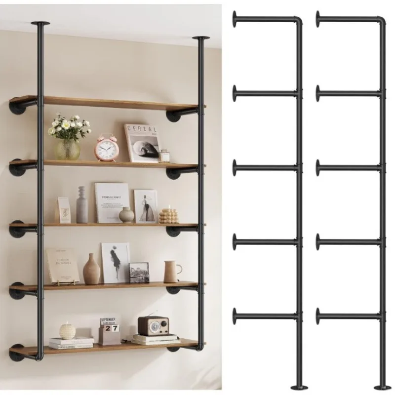 Industrial iron  rack, kitchen bathroom  rack, bookcase, living room storage black metal bracket