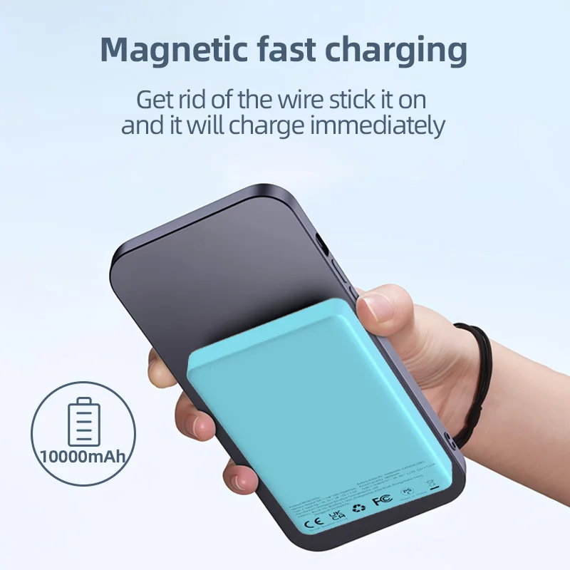 

PUJIMAX Magnetic Power Bank 10000mAh 15W Wireless Charge 22.5W Wired Charge Portable Power Bank for iPhone16/15/14/13/12 Pro Max