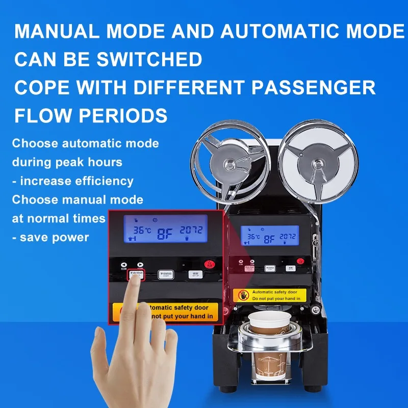 Auto Plastic Cup and Paper Cup Sealing Machine High Quality Automatic Sealer Bubble Tea Milk Coffee Drink Cup Sealing Machine