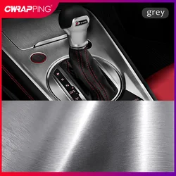 Grey Brushed Aluminum Vinyl Wrap Film Car Interior Wrap Matt Brushed Auto Sticker for Door Handles DIY Gear Panel Center Console