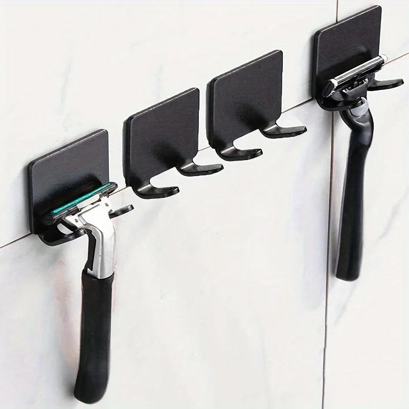 Bathroom Stainless Steel Razor Holder Storage Hook Wall Men Shaving Shaver Shelf Punch Free Razor Rack Accessories Organization