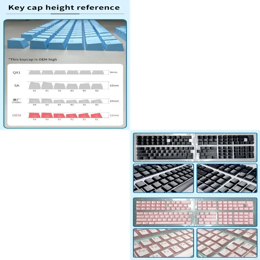 

462E 104Keys OEM Profile Russian ABS Backlit Keycaps Suit for RGBs Mechanical Keyboards