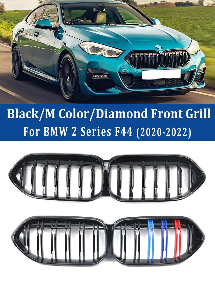 Lower Front Bumper Kidney Black M Color Grill Racing Grille For BMW 2 Series F44 2020-2022 Diamond Star Accessories