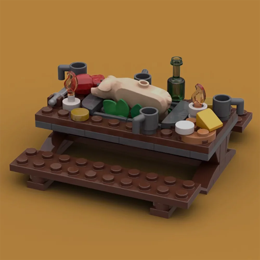 MOC – blocs de construction d'architecture de vue de rue créative médiévale, jouets pour enfants, cadeaux