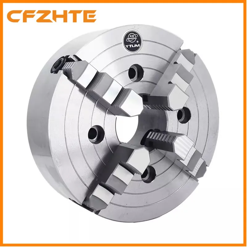 K72 Four Jaw Single Action Chuck Manual Lathe Fixture 200-250 Short Cylinder Connection for Precision Machining