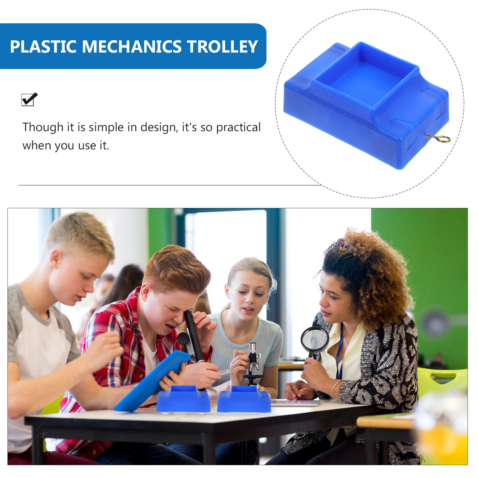 Carrinho de mecânica de plástico, 2 peças, equipamento de experimento de física, mecânica educacional, auxiliares de ensino para material escolar