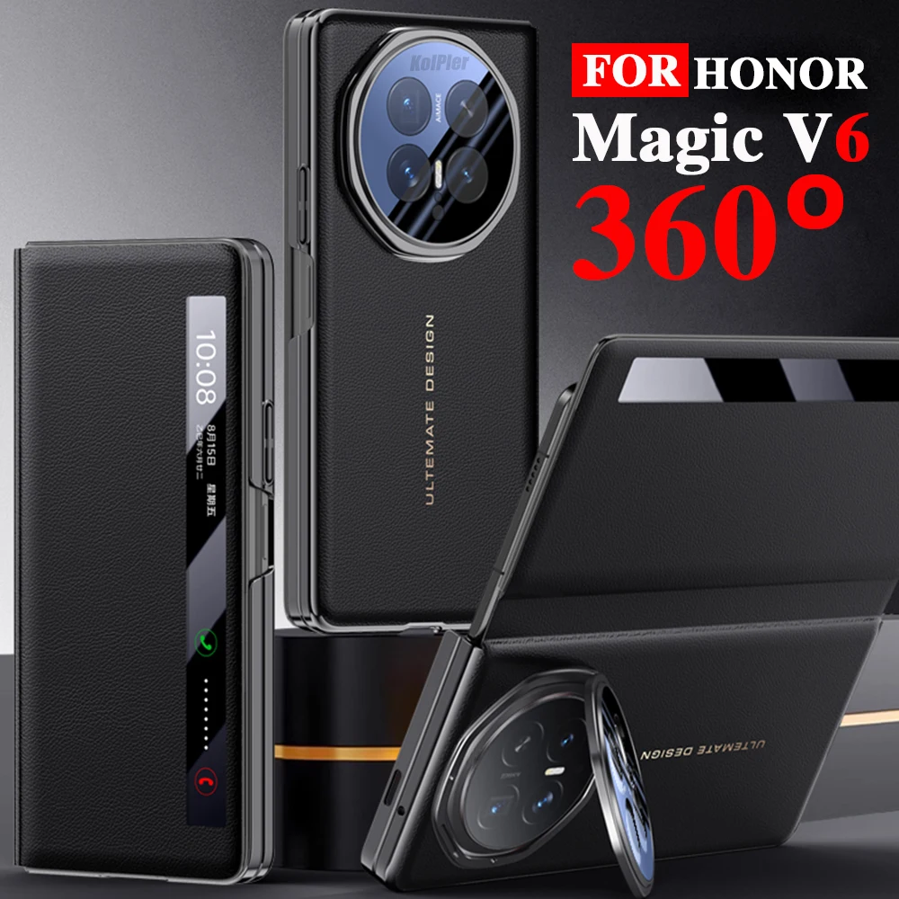 

Original Flip PU Leather Cover For Huawei Honor Magic V6 Mirror Smart Touch View Protect Shockproof Lens Stand Case