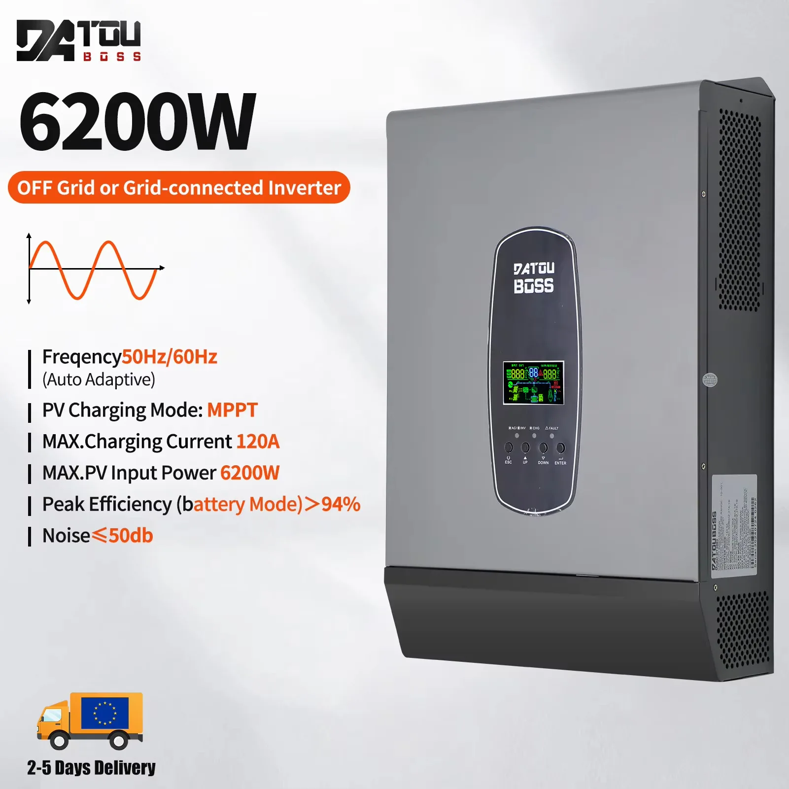 DATOUBOSS DT-48V6200W Solar Inverter MPPT Grid Sine Wave Output DC To AC Voltage Converter Pure Sine Wave Inverter Car Inverter