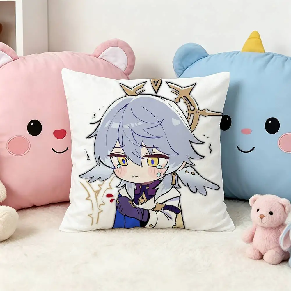 H-Honkai Star Rail Sunday funny  Double-Sided Printed Cushion Cover Bedroom Bedside Sofa Pillow Case