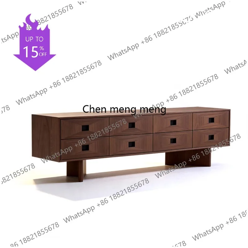 

M183 Medieval TV Cabinet North American Black Walnut Living Room Locker High off the ground