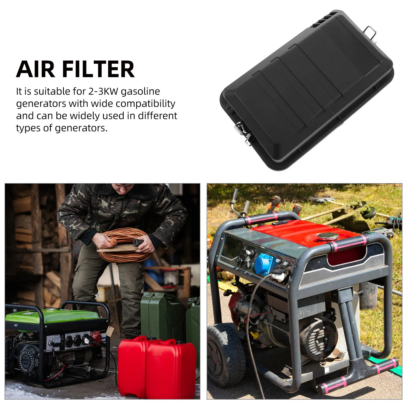 Generator Air Filter Housing Box Cover Assembly 2-3Kw Engine Motor Generator Air Filter Cleaner Replacement Screw Bolts