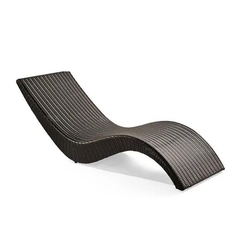 Rattan recliner beach bed balcony courtyard rattan bed outdoor furniture open-air rattan chair coffee table