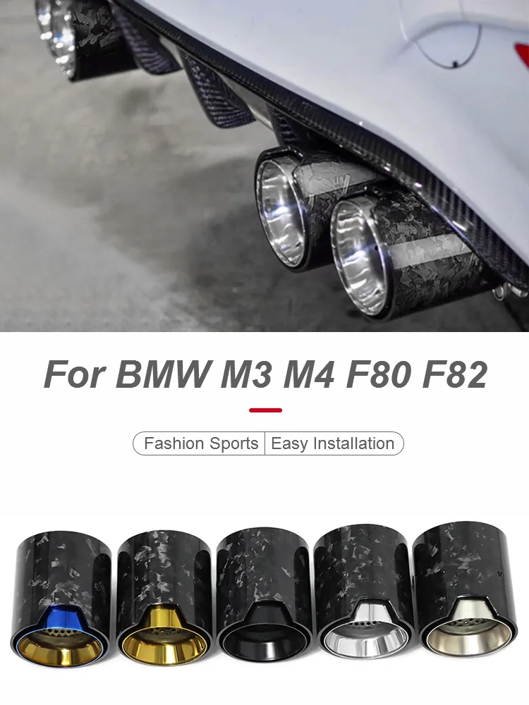 SYPES Car  Exhaust Pipe for X3m X4m X5m X6m F97 F98 F95 F96 Carbon Fiber M Performance Exhaust Tip Exhaust System Muffler Tip