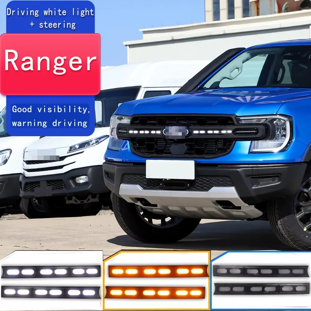 For Ford Ranger 2023 2024 WiGrille Daylight LED DRL Fpg Lamp Rear Tail Light Headlight LED Rear Bumper Light Turn Signal